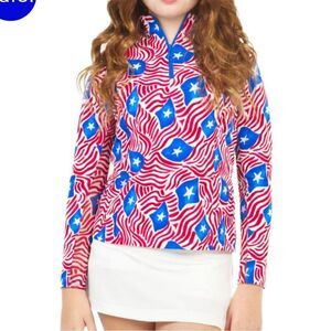 IBKUL Girls’ Long Sleeve Mock Neck Top – Rylee Print size 5/6 new